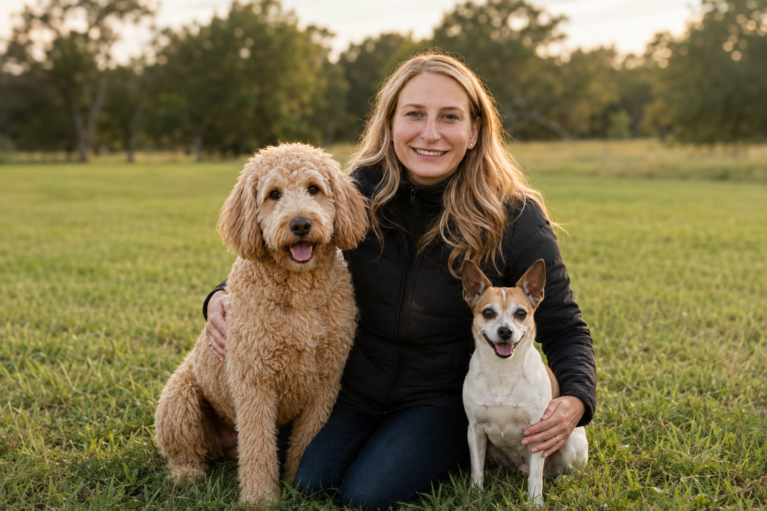 Pet Day LLC team member with a happy dog